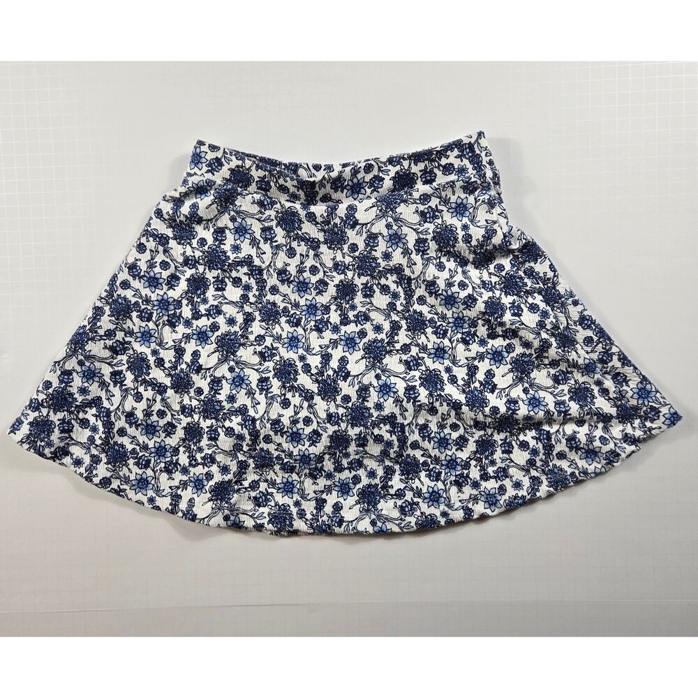 Paisley Lane Girls Skort Size 10 Blue Floral Skirt Shorts Pull On Girly Cute